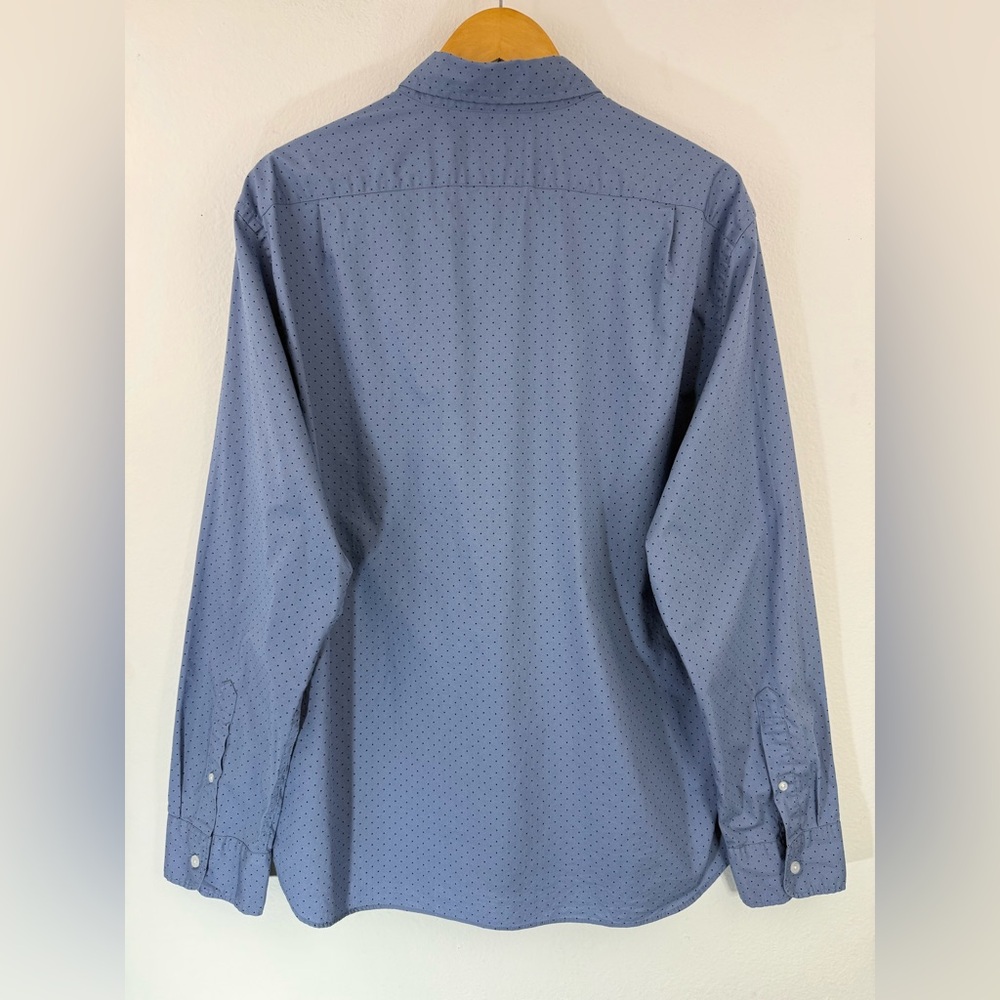 J. Crew Men’s XL Slim Flex Washed Stretch Shirt Blue Polka Dot Button Down NWT - Picture 3 of 10